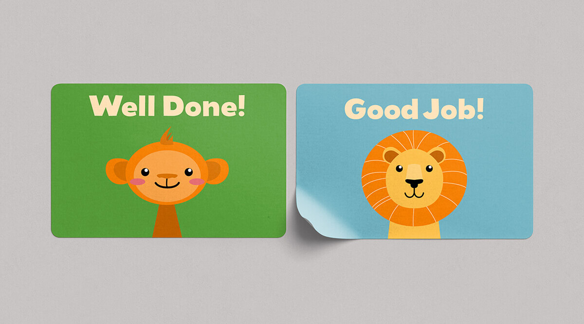 School Animal Stickers Rectangular